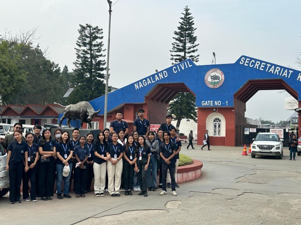 Livingstone Foundation International College students during their visit to Nagaland Legislative Assembly on March 18.